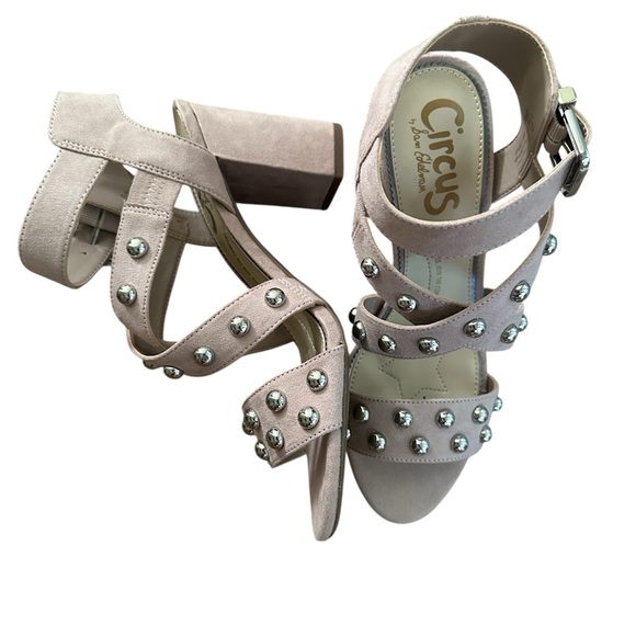 Circus by Sam Edelman Light Beige Studded Sandals Size 7.5M - Picture 1 of 6